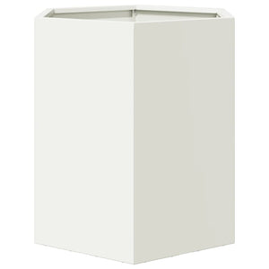 Vaso per fioriera aiuola rialzata piante fiori giardino terrazze set da 2 esagono 46 x 40 x 45 cm acciaio bianco 02_0039073