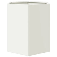 Fioriere da Giardino 2 pz Esagono Bianco 46x40x45 cm Acciaio 851111