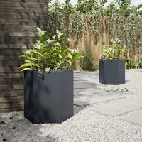 Fioriere da Giardino 2 pz Antracite Esagono 46x40x45 cm Acciaio 851113