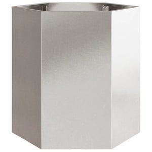 Vaso per fioriera aiuola rialzata piante fiori giardino terrazze set da 2 esagoni 46 x 40 x 45 cm acciaio inox argento 02_0039077