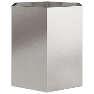 Vaso per fioriera aiuola rialzata piante fiori giardino terrazze set da 2 esagoni 46 x 40 x 45 cm acciaio inox argento 02_0039077