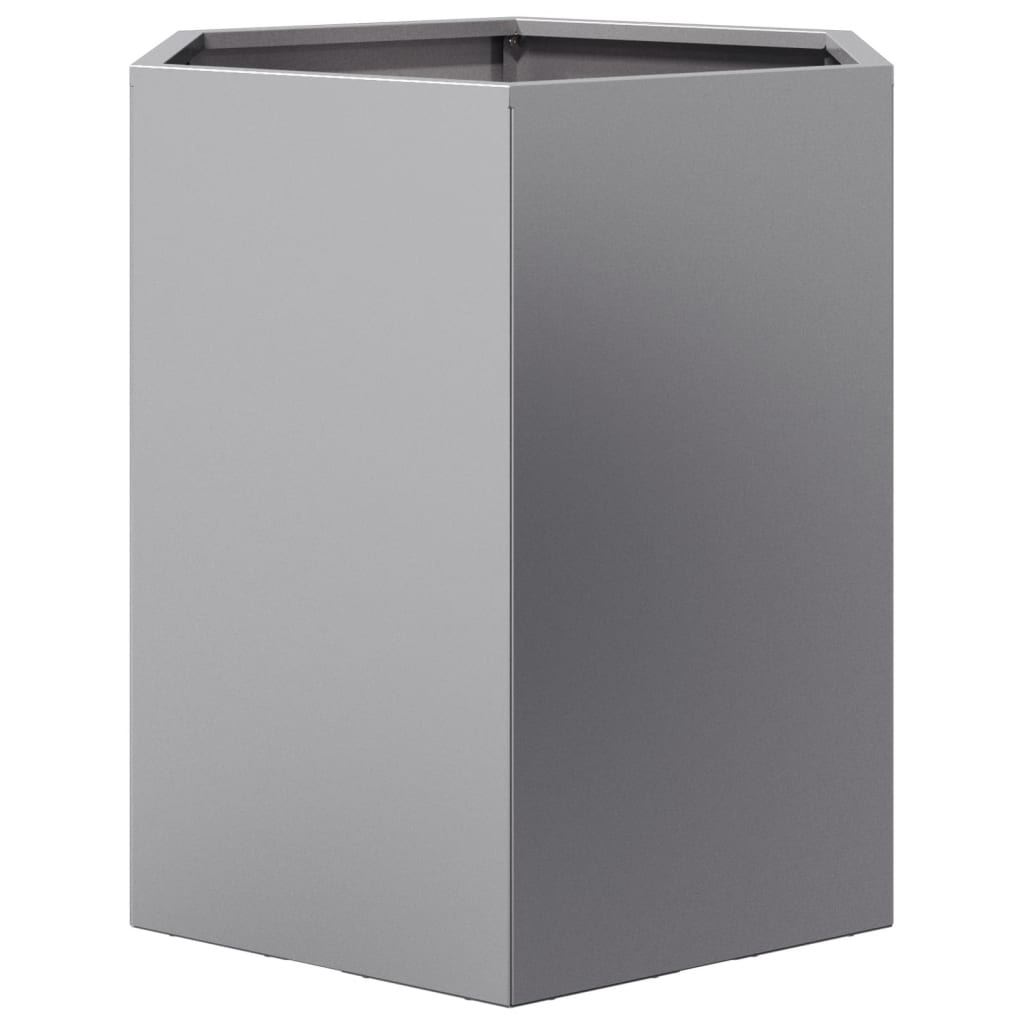 Fioriere da Giardino 2 pz Esagono 46x40x45cm Acciaio Zincato 851119