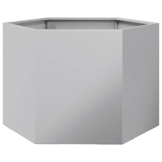 Fioriera Esagono-Vaso da Esterno-Contenitore per Piante 69x60x45 cm in Acciaio Zincato