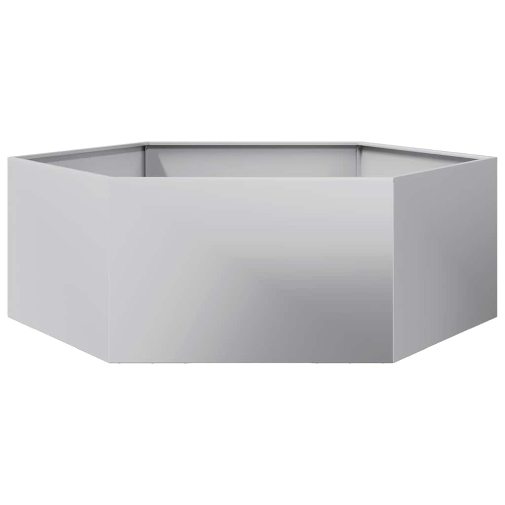 vidaXL Fioriera da Giardino Esagono 138x120x45 cm in Acciaio Zincato