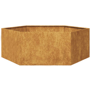 Fioriera da Giardino Esagono 138x120x45 cm in Acciaio Corten 851142