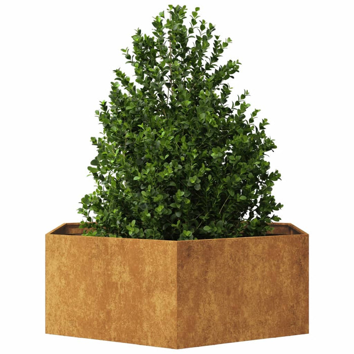 Fioriera da Giardino Esagono 138x120x45 cm in Acciaio Corten 851142
