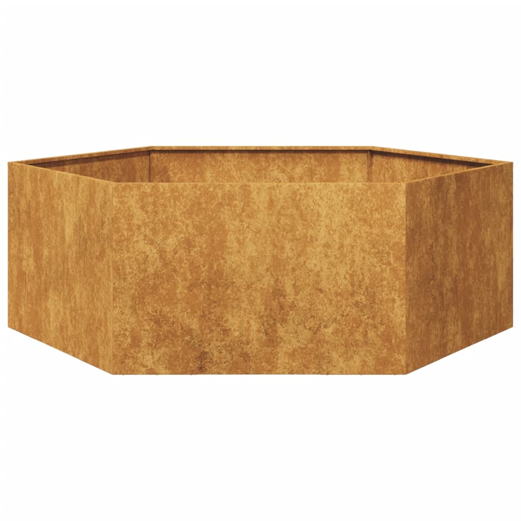 Fioriera da Giardino Esagono 138x120x45 cm in Acciaio Corten 851142