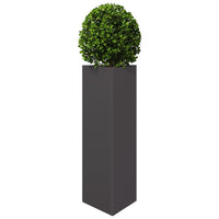 Fioriera da Giardino-Vaso da Esterno-Contenitore per Piante Nera Triangolare 30x26x75 cm in Acciaio