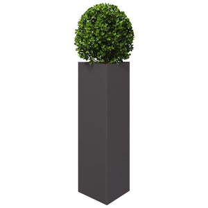 Fioriera da Giardino-Vaso da Esterno-Contenitore per Piante Nera Triangolare 30x26x75 cm in Acciaio