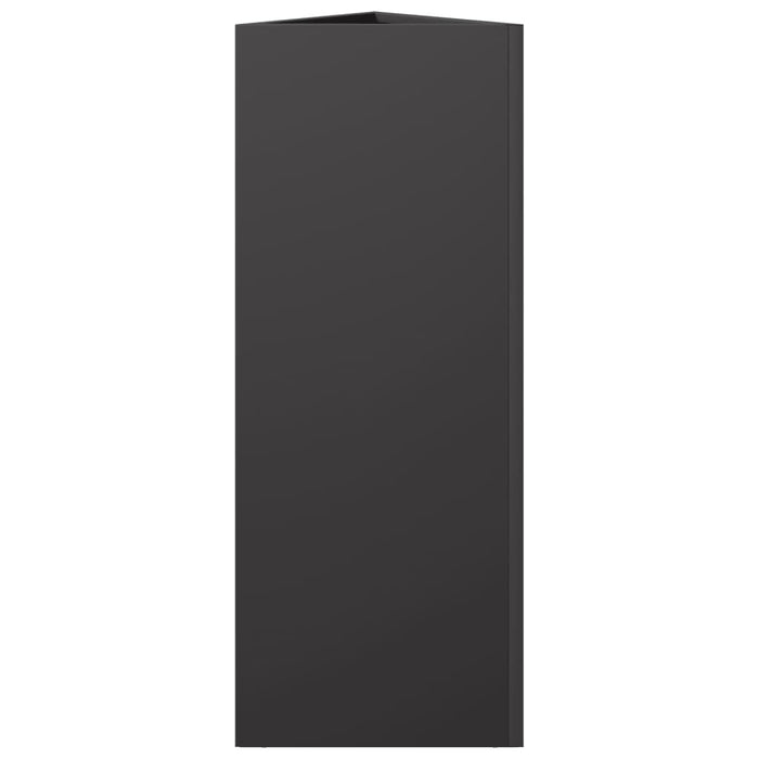 Fioriera da Giardino-Vaso da Esterno-Contenitore per Piante Nera Triangolare 30x26x75 cm in Acciaio