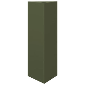 Fioriera da Giardino-Vaso da Esterno-Contenitore per Piante Verde Oliva Triangolare 30x26x75cm Acciaio
