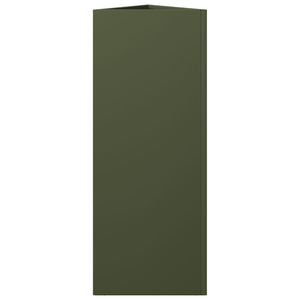 Fioriera da Giardino Verde Oliva Triangolare 30x26x75cm Acciaio 851149