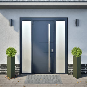 Fioriere 2 pz Verde Oliva Triangolari 30x26x75 cm in Acciaio 851150