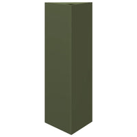 Fioriere 2 pz Verde Oliva Triangolari 30x26x75 cm in Acciaio 851150