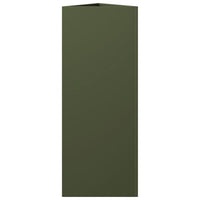 Fioriere 2 pz Verde Oliva Triangolari 30x26x75 cm in Acciaio 851150