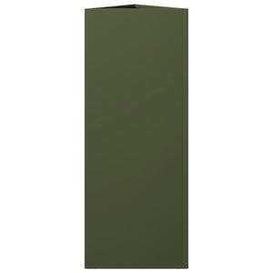 Fioriere 2 pz Verde Oliva Triangolari 30x26x75 cm in Acciaio 851150