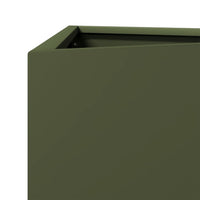 Fioriere 2 pz Verde Oliva Triangolari 30x26x75 cm in Acciaio 851150