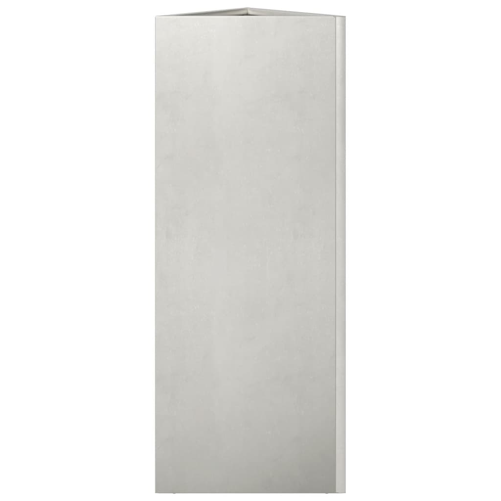 Vassoio per fioriera aiuola rialzata piante fiori terrazzo giardino triangolare 30 x 26 x 75 cm acciaio inox Argento 02_0038807