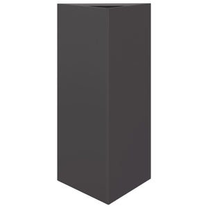 Fioriera da Giardino-Vaso da Esterno-Contenitore per Piante Nera Triangolare 40x34,5x70 cm in Acciaio
