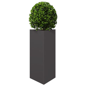 Fioriera da Giardino-Vaso da Esterno-Contenitore per Piante Nera Triangolare 40x34,5x70 cm in Acciaio