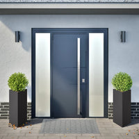 Fioriere da Giardino 2 pz Nere Triangolari 40x34,5x70cm Acciaio