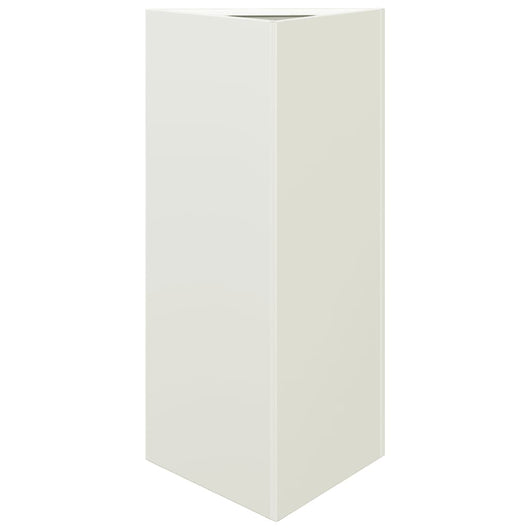 Vaso per fioriera aiuola rialzata piante fiori terrazza triangolare giardino 40 x 34,5 x 70 cm acciaio bianco 02_0038809