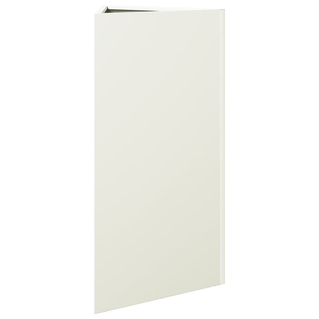 Vaso per fioriera aiuola rialzata piante fiori terrazza triangolare giardino 40 x 34,5 x 70 cm acciaio bianco 02_0038809