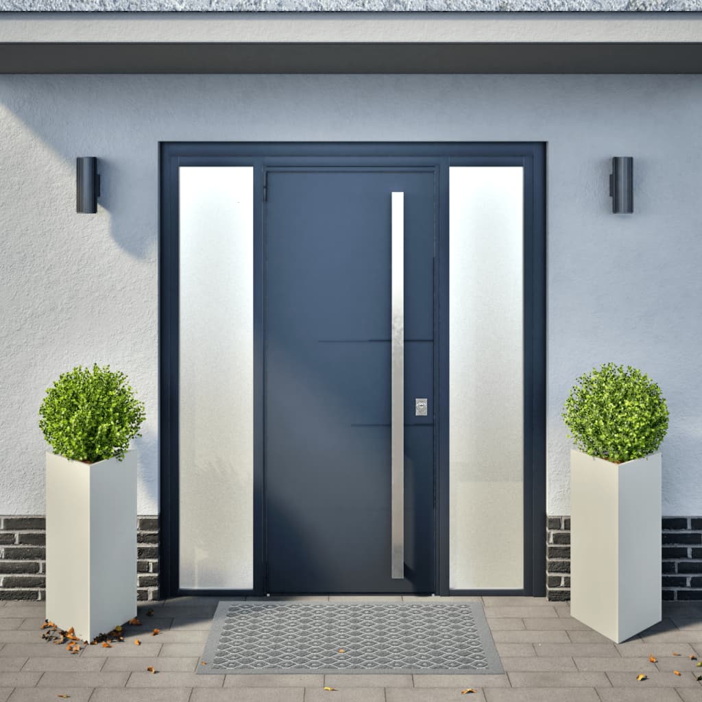 Fioriere 2 pz Bianche Triangolari 40x34,5x70 cm in Acciaio 851160