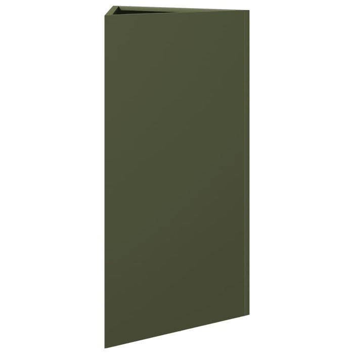 Fioriera Verde Oliva Triangolare 40x34,5x70 cm in Acciaio 851163