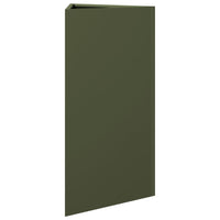 Fioriere 2 pz Verde Oliva Triangolari 40x34,5x70 cm in Acciaio