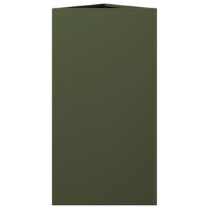Fioriere 2 pz Verde Oliva Triangolari 40x34,5x70 cm in Acciaio