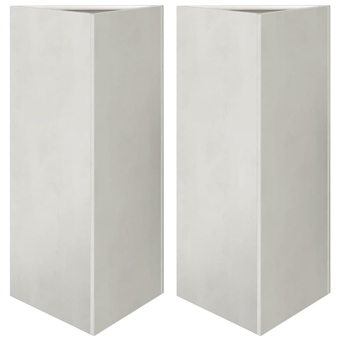 Fioriere da Giardino 2 pz Triangolari 40x40x75 cm Acciaio Inox 851166