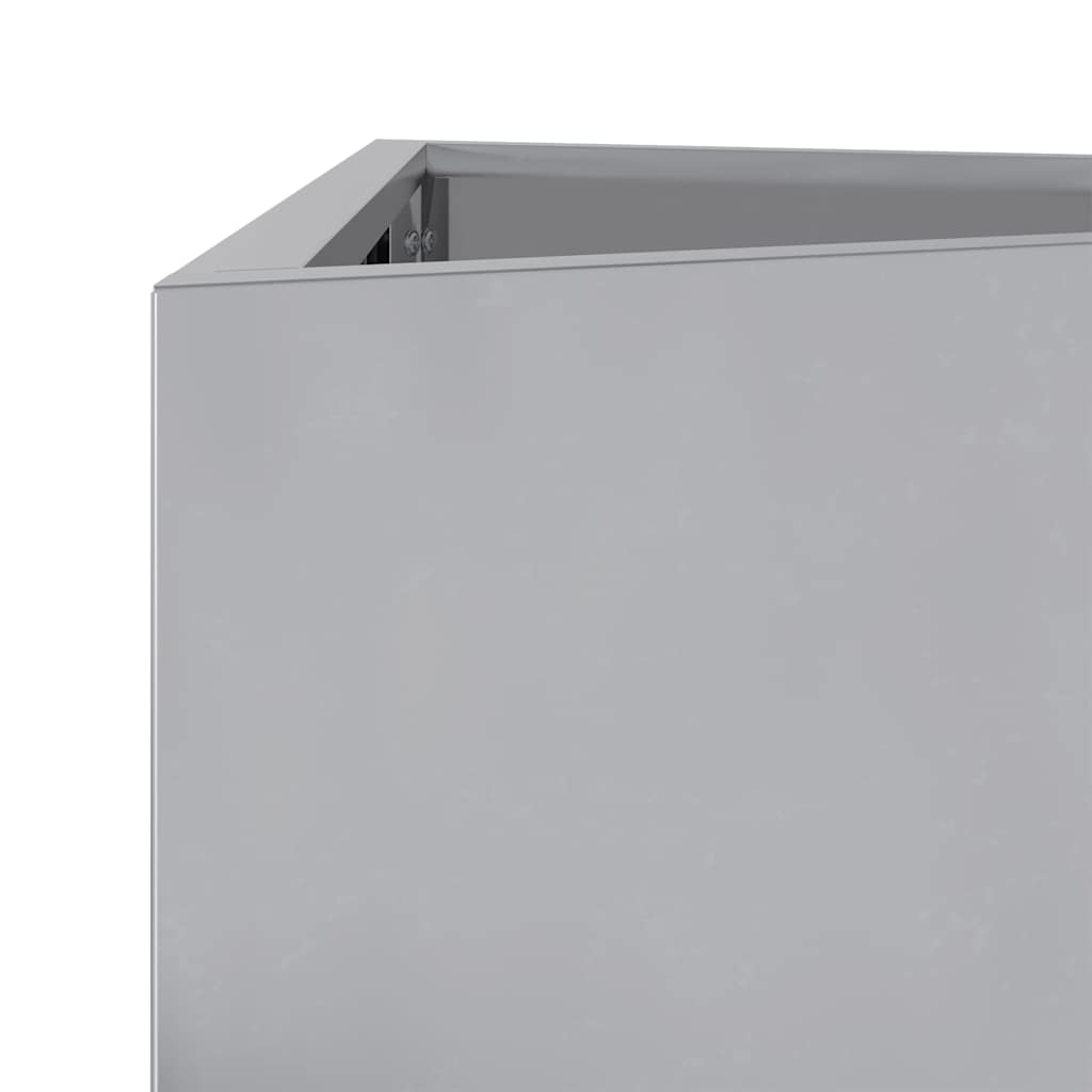 Vaso per fioriera aiuola rialzata piante fiori terrazza triangolare giardino 40 x 34,5 x 70 cm acciaio zincato Argento 02_0038812