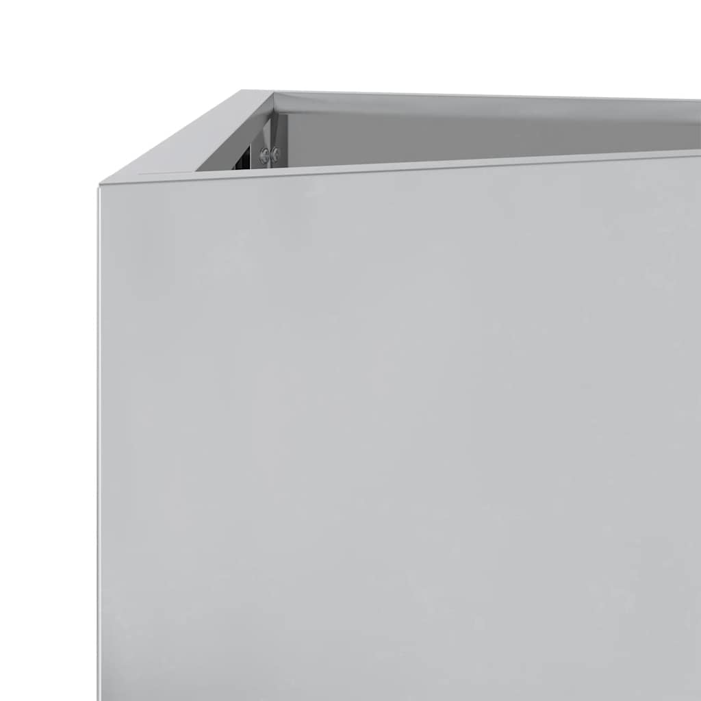 Fioriera da Giardino Triangolare 40x40x75 cm Acciaio Zincato