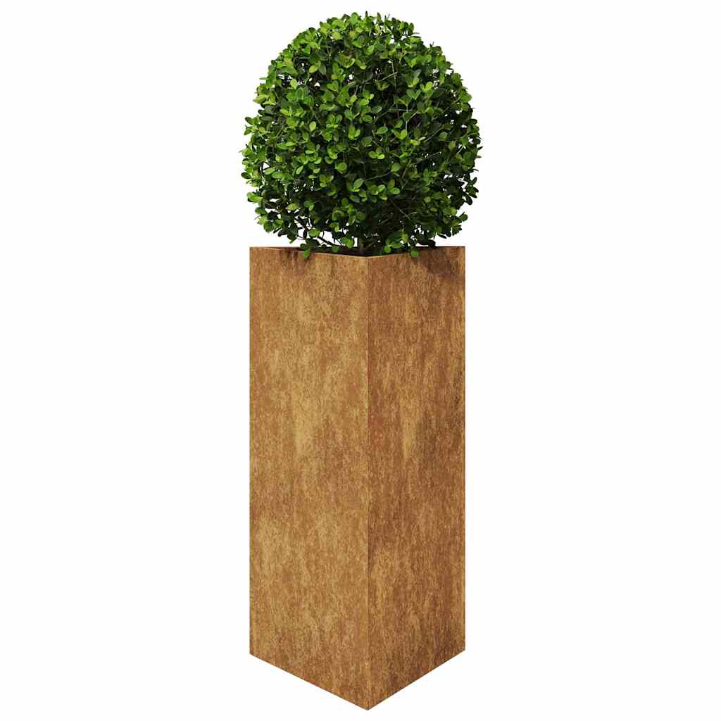 Fioriere da Giardino 2 pz Triangolari 40x40x75cm Acciaio Corten