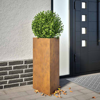 Fioriere da Giardino 2 pz Triangolari 40x40x75cm Acciaio Corten 851170