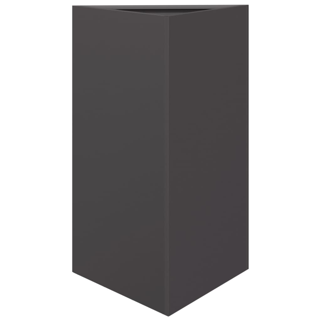 Fioriera da Giardino-Vaso da Esterno-Contenitore per Piante Nera Triangolare 50x43x75 cm in Acciaio