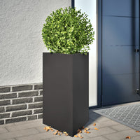 Fioriera da Giardino-Vaso da Esterno-Contenitore per Piante Nera Triangolare 50x43x75 cm in Acciaio