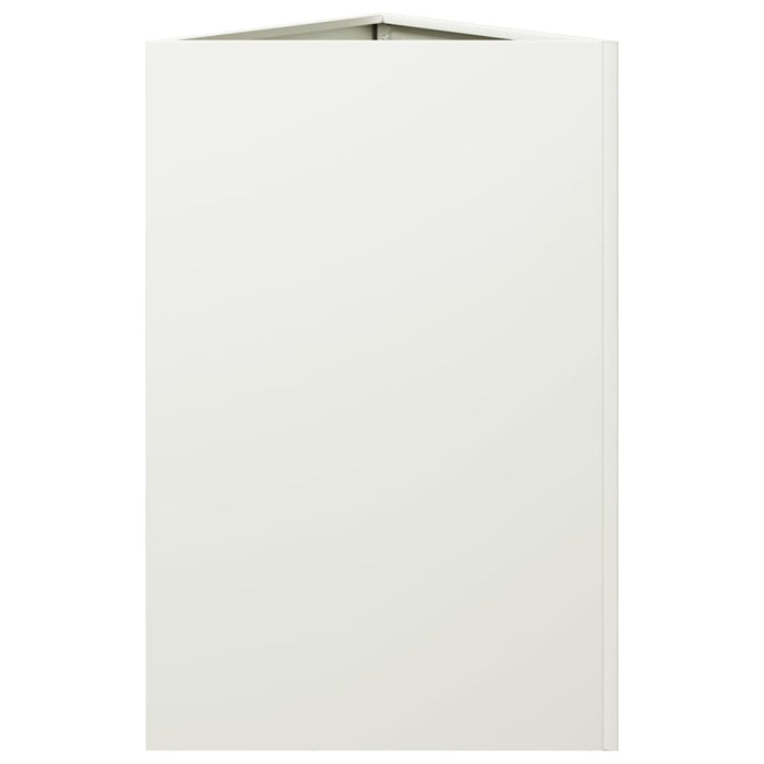 Fioriera da Giardino-Vaso da Esterno Bianca Triangolare 50x43x75 cm in Acciaio