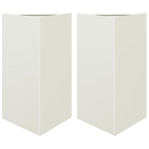 vidaXL Fioriere 2 pz Bianche Triangolari 50x43x75 cm in Acciaio