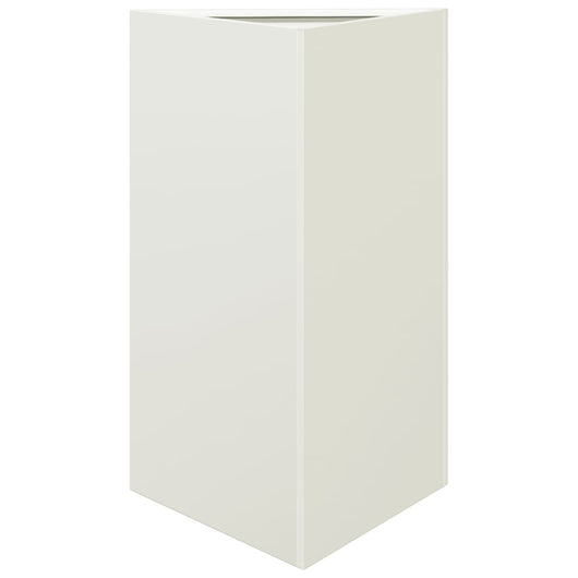 Vaso per fioriera aiuola rialzata piante fiori giardino terrazze set da 2 triangolari 50 x 43 x 75 cm acciaio bianco 02_0039105