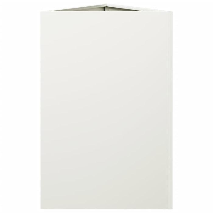 vidaXL Fioriere 2 pz Bianche Triangolari 50x43x75 cm in Acciaio