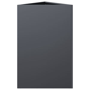 vidaXL Fioriera da Giardino Antracite Triangolare 50x43x75 cm Acciaio