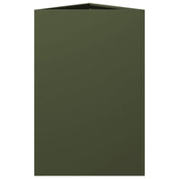 Fioriera da Giardino Verde Oliva Triangolare 50x43x75cm Acciaio 851177