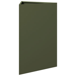 Fioriere 2 pz Verde Oliva Triangolari 50x43x75 cm in Acciaio