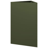 Fioriere 2 pz Verde Oliva Triangolari 50x43x75 cm in Acciaio