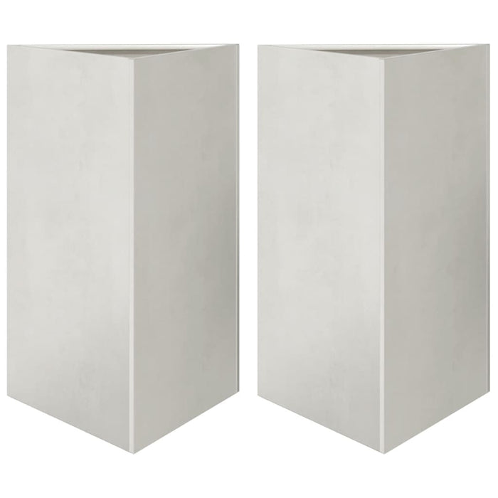 Vaso per fioriera aiuola rialzata piante fiori giardino terrazze set da 2 triangolari 50 x 43 x 75 cm acciaio inox argento 02_0039109
