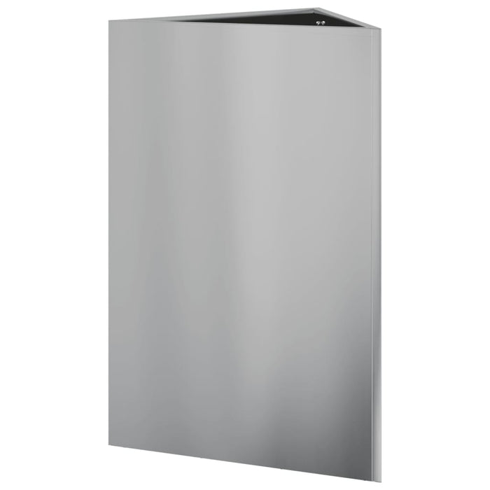 Fioriera rialzata fioriere fioriere terrazza giardino triangolare 50 x 43 x 75 cm acciaio zincato Argento 02_0038818