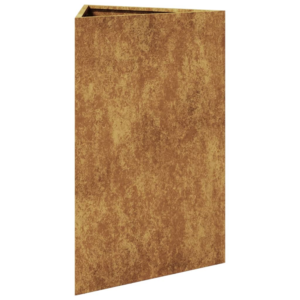 Fioriera da Giardino Triangolare 50x43x75 cm in Acciaio Corten 851183