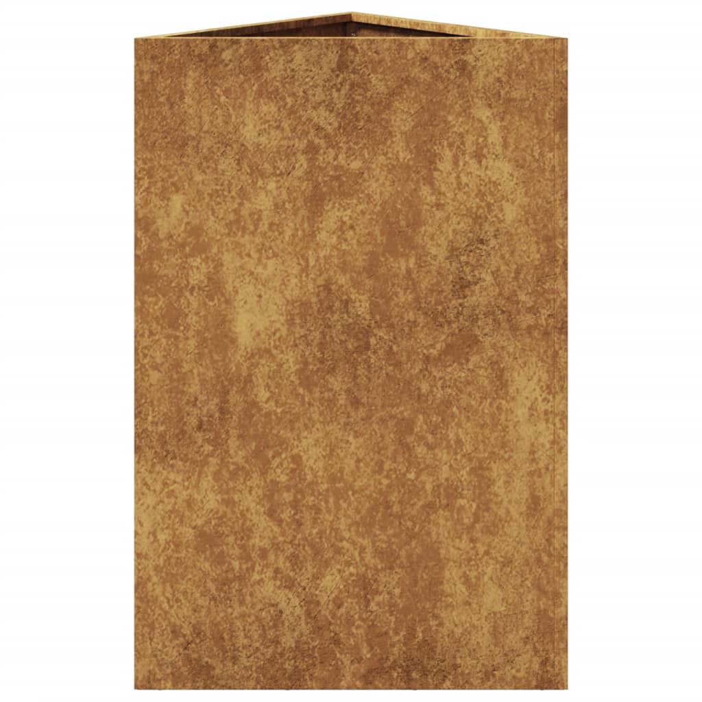 Fioriera da Giardino Triangolare 50x43x75 cm in Acciaio Corten 851183